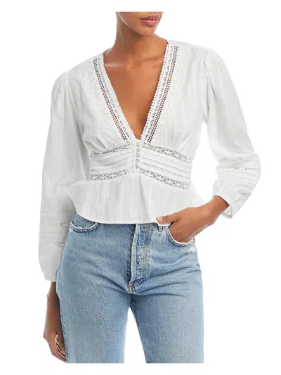 Derek Lam 10 Crosby Rania Lace-trimmed Pintucked Cotton-gauze Blouse In White