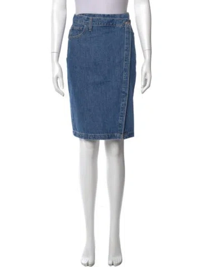 Pre-owned Derek Lam 10 Crosby Raw-edge Trim Knee-length Skirt In Blue