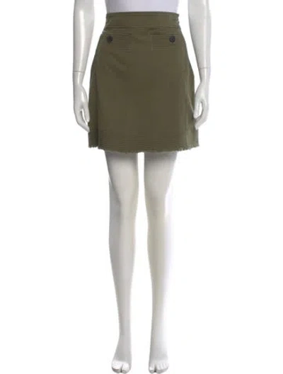 Pre-owned Derek Lam 10 Crosby Raw-edge Trim Mini Skirt In Green