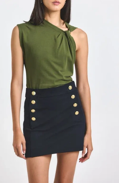 Derek Lam 10 Crosby Reyna Stretch Cotton Twill Sailor Miniskirt In Blue