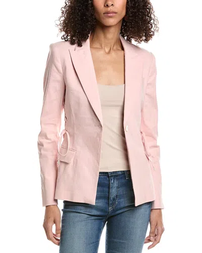Derek Lam 10 Crosby Rhonda Lace-up Linen-blend Blazer In Pastel Pink