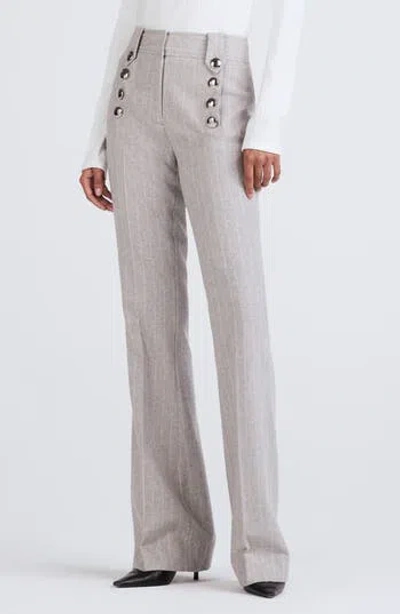 Derek Lam 10 Crosby Robertson Button Front Flare Pants In Gray