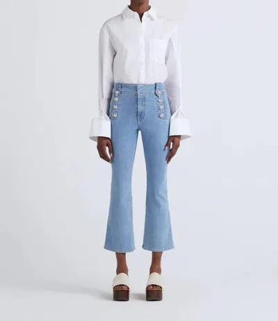 Derek Lam 10 Crosby Robertson Crop Flare Jeans In Dover Light In Multi