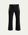 Derek Lam 10 Crosby Robertson Cropped Flare Trousers With Sailor Buttons In Black