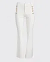 Derek Lam 10 Crosby Robertson Cropped Flare Trousers With Sailor Buttons In White