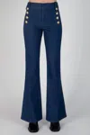 Derek Lam 10 Crosby Robertson Flare Jeans In Lexington Dark In Blue