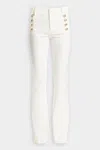 DEREK LAM 10 CROSBY ROBERTSON FLARE TROUSER WITH SAILOR BUTTONS IN SOFT WHITE