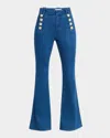 Derek Lam 10 Crosby Robertson Cropped Flare Leg Jeans In Dark Wash In Bowery