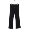 Derek Lam 10 Crosby Robertson High Waist Crop Flare Leg Pants In Noir