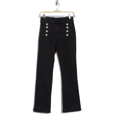 Derek Lam 10 Crosby Robertson High Waist Crop Flare Leg Pants In Noir