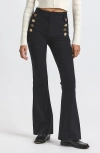 Derek Lam 10 Crosby Robertson Embellished Cotton-blend Twill Flared Pants In Black