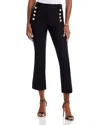 Derek Lam 10 Crosby Robertson Cropped Flare Trousers With Sailor Buttons In Black