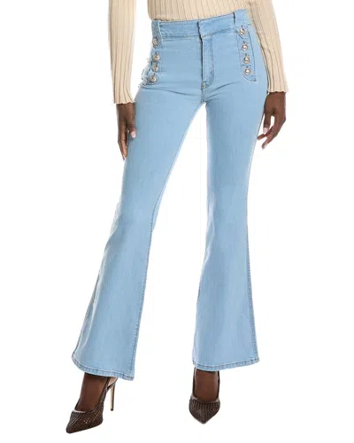 Derek Lam 10 Crosby Button-embellished High-rise Flared Jeans In Light Denim