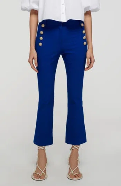 Derek Lam 10 Crosby Robertson Slim Crop Straight Leg Pants In Blue