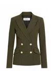 Derek Lam 10 Crosby Ady Double-breasted Cotton-blend Blazer In Green