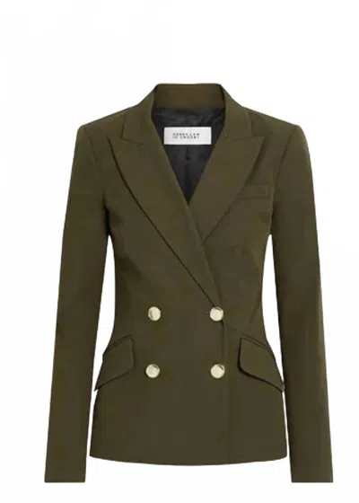 DEREK LAM 10 CROSBY RODEO DOUBLE BREASTED BLAZER IN ARMY GREEN