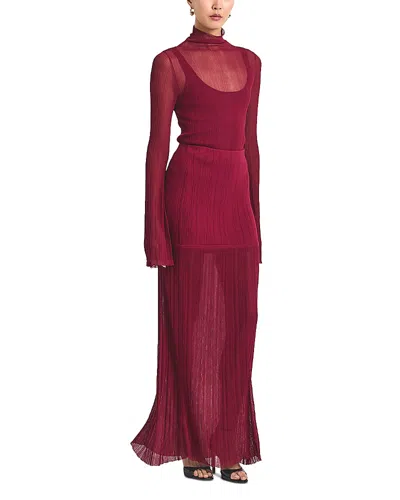 Derek Lam 10 Crosby Romina Sheer Knit Skirt In Red