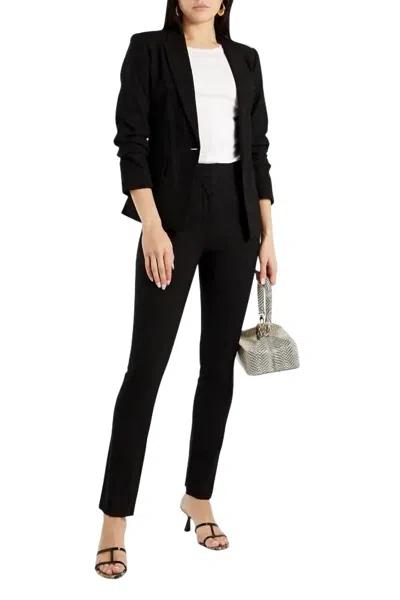 Derek Lam 10 Crosby Rouched Leopard-jacquard Blazer In Black
