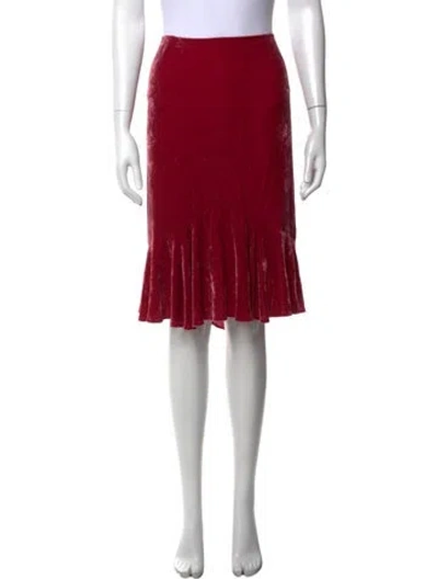Pre-owned Derek Lam 10 Crosby Ruffle Embellishment Midi Length Skirt In Red