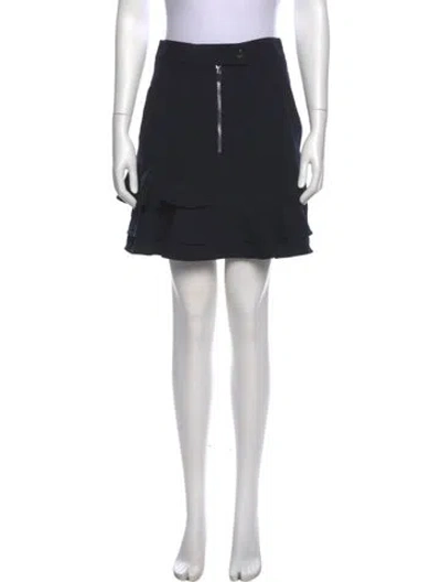 Pre-owned Derek Lam 10 Crosby Ruffle Embellishment Mini Skirt In Blue