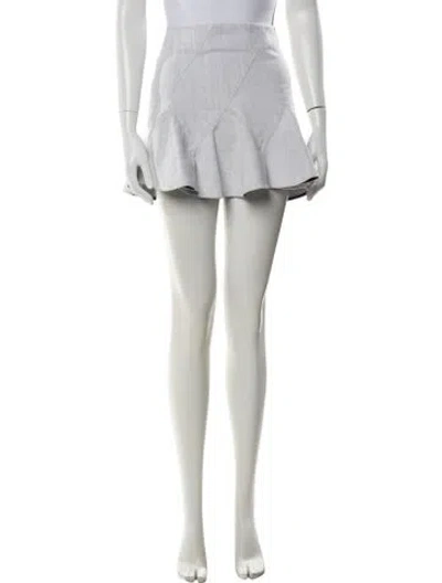 Pre-owned Derek Lam 10 Crosby Ruffle Embellishment Mini Skirt In Gray
