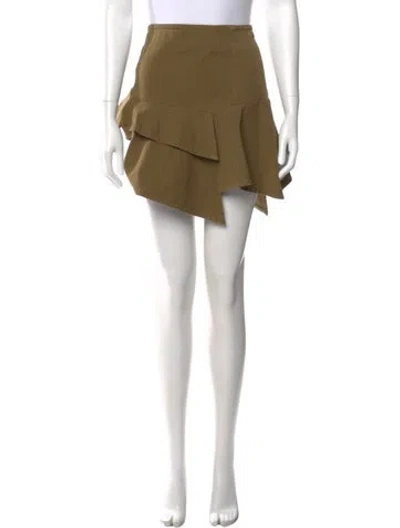Pre-owned Derek Lam 10 Crosby Ruffle Embellishment Mini Skirt In Green