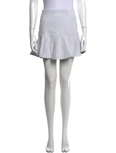 Pre-owned Derek Lam 10 Crosby Ruffle Embellishment Mini Skirt In White