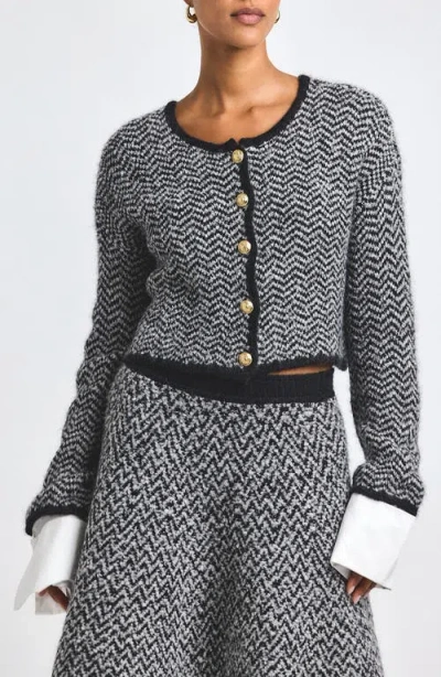 Derek Lam 10 Crosby Sabine Crop Cardigan In Gray
