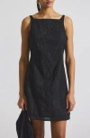 Derek Lam 10 Crosby Sage Garden Tile Cotton Eyelet Minidress In Black
