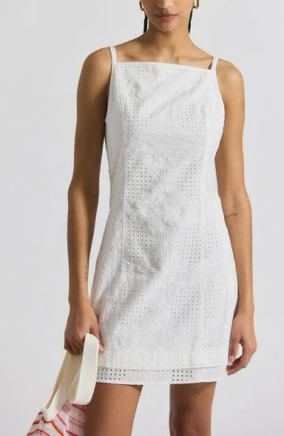 Derek Lam 10 Crosby Sage Garden Tile Cotton Eyelet Minidress In White