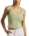 Derek Lam 10 Crosby Sain Ribbed Sweater Tank Top In Green