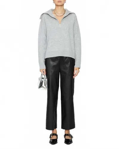 Derek Lam 10 Crosby Samuel Reversible Quarter Zip Sweater In Light Heather Grey In Gray