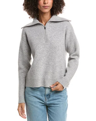 Derek Lam 10 Crosby Samuel Reversible Quarter Zip Wool & Cashmere-blend  Pullover In Gray