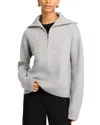 Derek Lam 10 Crosby Samuel Reversible Quarter Zip Sweater In Light Grey In Light Heather Grey/blanc