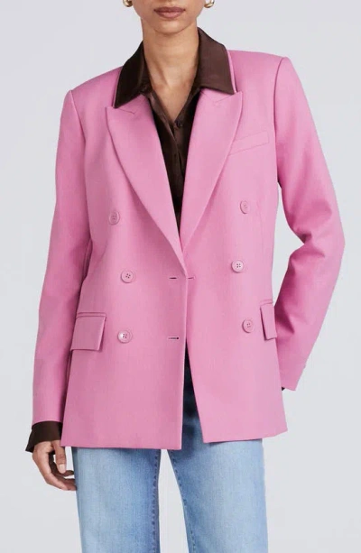 Derek Lam 10 Crosby Sandra Water Repellent Double Breasted Coat In Pink