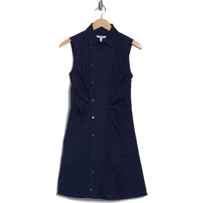 Derek Lam 10 Crosby Satina Cotton Shirtdress In Navy