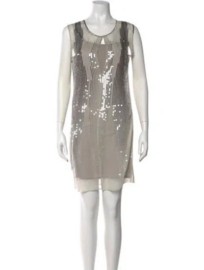 Pre-owned Derek Lam 10 Crosby Scoop Neck Sleeveless Tunic In Silver
