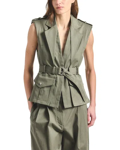 Derek Lam 10 Crosby Scottie Belted Vest In Green