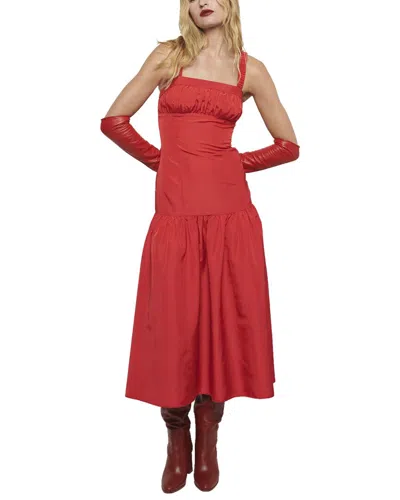 Derek Lam 10 Crosby Selena Gathered Bust Dress In Red