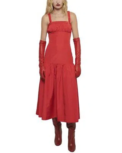 Pre-owned Derek Lam 10 Crosby Selena Gathered Bust Midi Dress Women's In Red