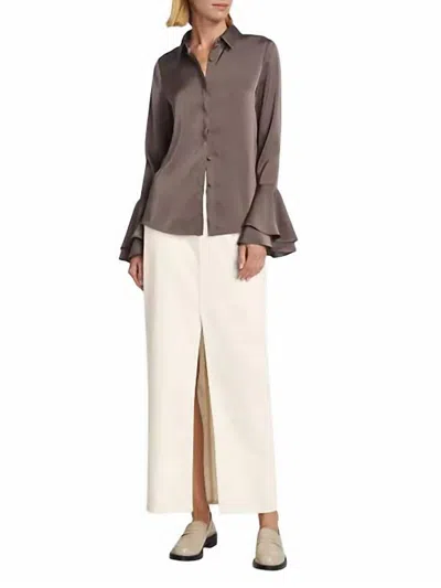Derek Lam 10 Crosby Selma Blouse In Dark Truffle In Multi