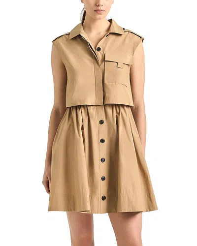 Derek Lam 10 Crosby Sequoia Button Down Dress In Brown