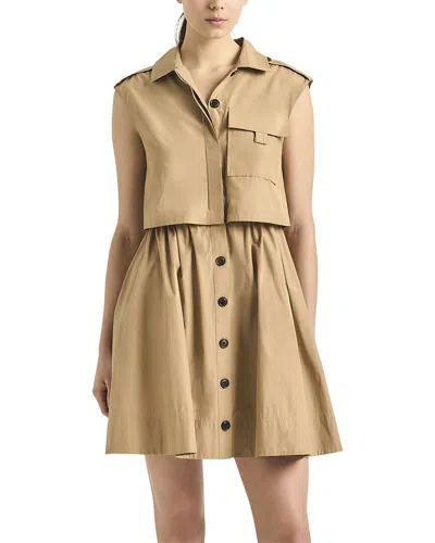 Derek Lam 10 Crosby Sequoia Sleeveless Mini Shirtdress In Neutral