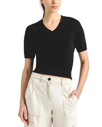Derek Lam 10 Crosby Serenea Pointelle Sweater In Black