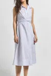 Derek Lam 10 Crosby Shanaya Striped Wrap Dress In Blue