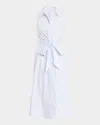 Derek Lam 10 Crosby Shanaya Striped Wrap Dress In Blue Multi