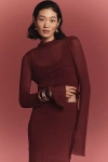 Derek Lam 10 Crosby Sheer Knit Layered Maxi Dress In Burgundy