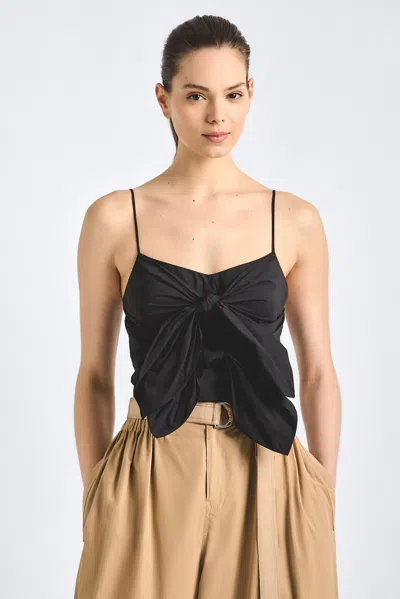 Derek Lam 10 Crosby Shira Double Tie Front Top In Black