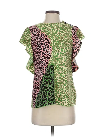 Pre-owned Derek Lam 10 Crosby Short Sleeve Blouse In Green
