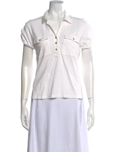 Pre-owned Derek Lam 10 Crosby Short Sleeve Polo In Neutrals